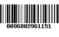 Código de Barras 0096802961151