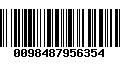 Código de Barras 0098487956354