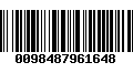 Código de Barras 0098487961648