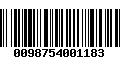 Código de Barras 0098754001183