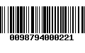 Código de Barras 0098794000221