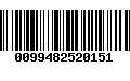 Código de Barras 0099482520151