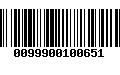 Código de Barras 0099900100651