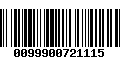 Código de Barras 0099900721115