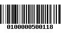 Código de Barras 0100000500118