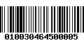 Código de Barras 010030464500005