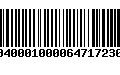 Código de Barras 010040001000064717230424