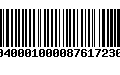 Código de Barras 010040001000087617230414