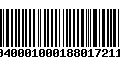 Código de Barras 010040001000188017211025