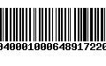 Código de Barras 010040001000648917220902