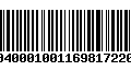 Código de Barras 010040001001169817220124