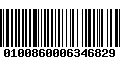 Código de Barras 0100860006346829