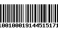 Código de Barras 010100100019144515171228