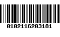 Código de Barras 0102116203181