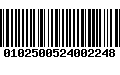 Código de Barras 0102500524002248