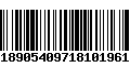 Código de Barras 010401890540971810196195919