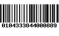 Código de Barras 0104333844000889