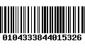 Código de Barras 0104333844015326