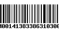 Código de Barras 01054001413833863103000367