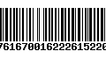 Código de Barras 010761670016222615220712