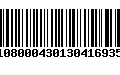 Código de Barras 01080004301304169350