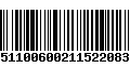 Código de Barras 01080051100600211522083110222