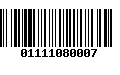 Código de Barras 01111080007