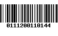 Código de Barras 0111200110144