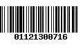 Código de Barras 01121300716