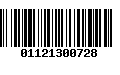 Código de Barras 01121300728