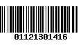 Código de Barras 01121301416