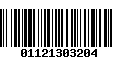 Código de Barras 01121303204