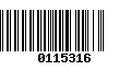 Código de Barras 0115316