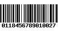 Código de Barras 0118456789010027
