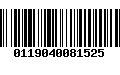 Código de Barras 0119040081525