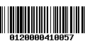 Código de Barras 0120000410057