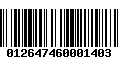 Código de Barras 012647460001403