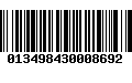 Código de Barras 013498430008692