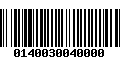 Código de Barras 0140030040000