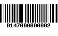 Código de Barras 0147000000002