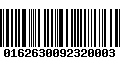 Código de Barras 0162630092320003