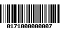 Código de Barras 0171000000007