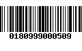 Código de Barras 0180999000509