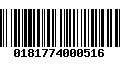 Código de Barras 0181774000516
