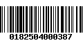 Código de Barras 0182504000387