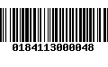 Código de Barras 0184113000048