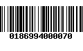 Código de Barras 0186994000070