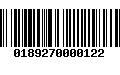 Código de Barras 0189270000122