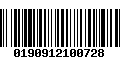 Código de Barras 0190912100728