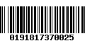 Código de Barras 0191817370025